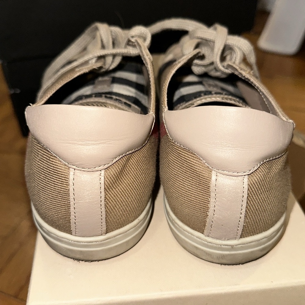 Burberry Beige and Red Plaid Sneakers - Picture 4 of 6